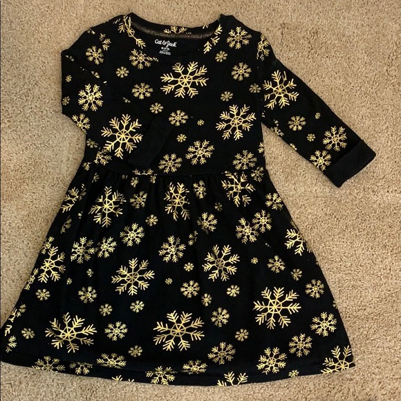 Cat & Jack Girls gold snow flake dress - Picture 3 of 4